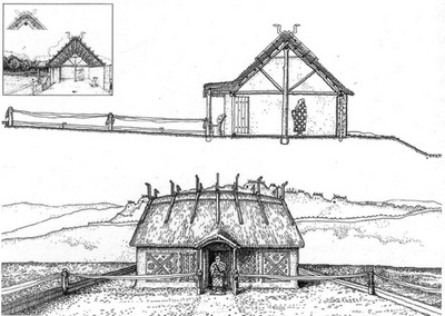 Templo primitivo de Vesta. Reconstrucción hipotética (Carandini).